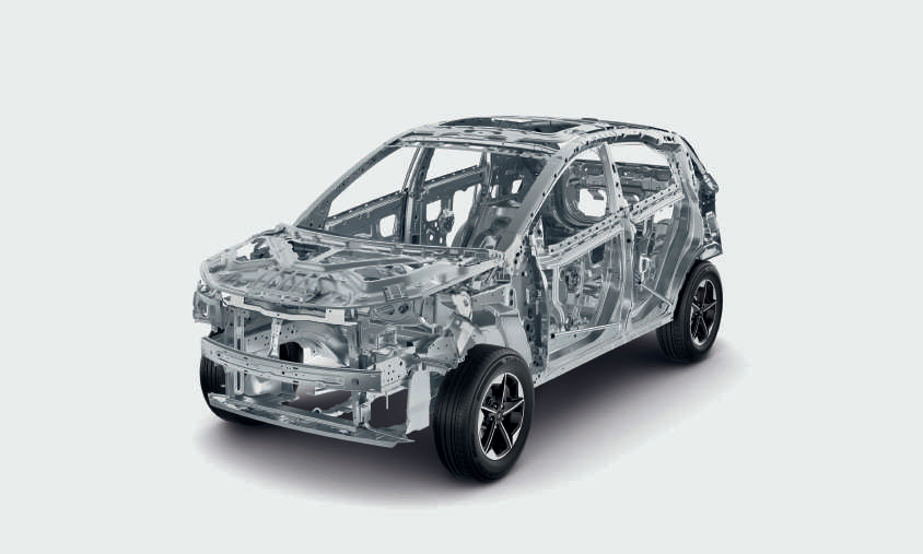 Tata Nexon — Fortified cabin - reinforced steel body structure that shields occupants