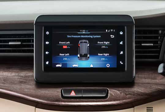 Toyota Rumion — Tyre pressure monitoring system shown on the touchscreen