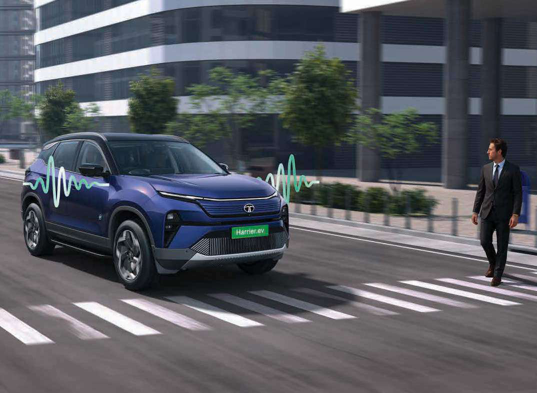 Tata Harrier EV — Acoustic Vehicle Alerting System (AVAS) ensures pedestrians hear the near-silent EV coming