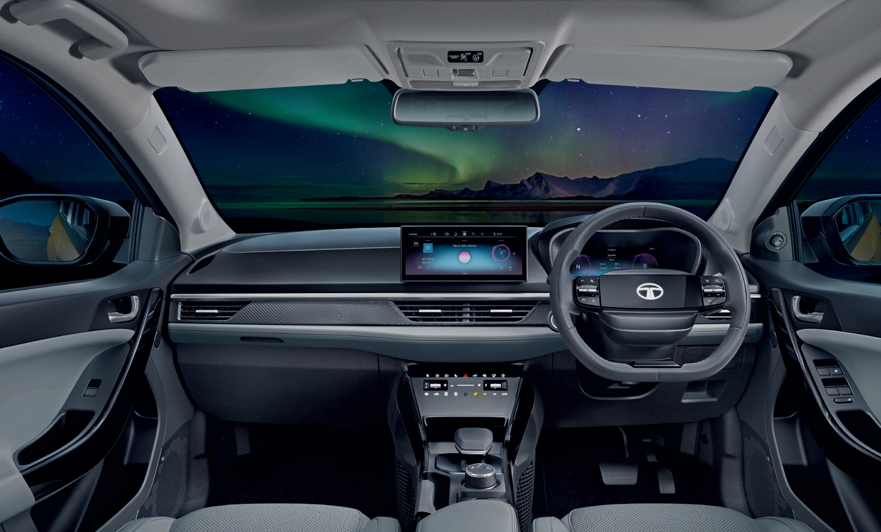 Tata Nexon — Three-tone dashboard with leatherette mid pad