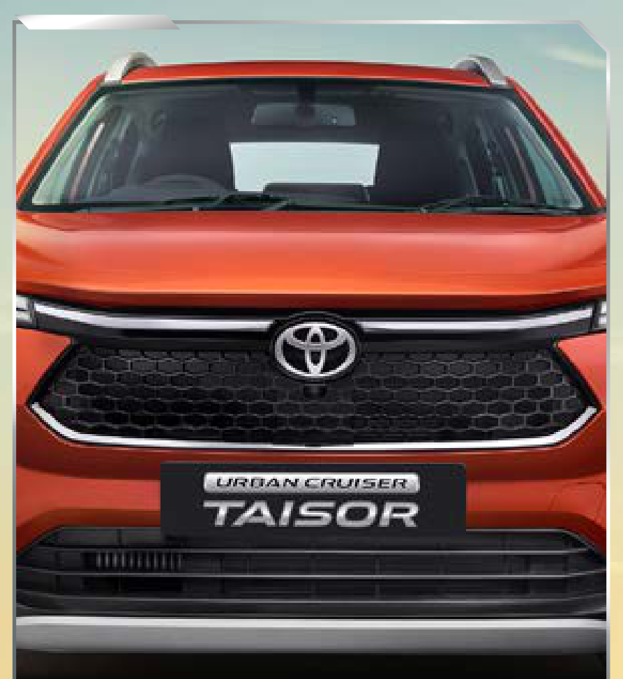 Toyota Urban Cruiser Taisor — Trapezoidal front grille with chrome garnish and Toyota emblem