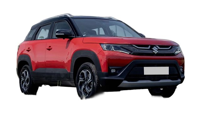 Red and black compact SUV with dual-tone exterior shown in side profile view.