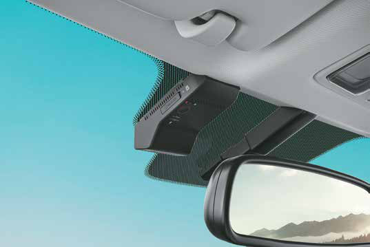 Hyundai Exter — Dashcam mounted ahead of the inside rear-view mirror