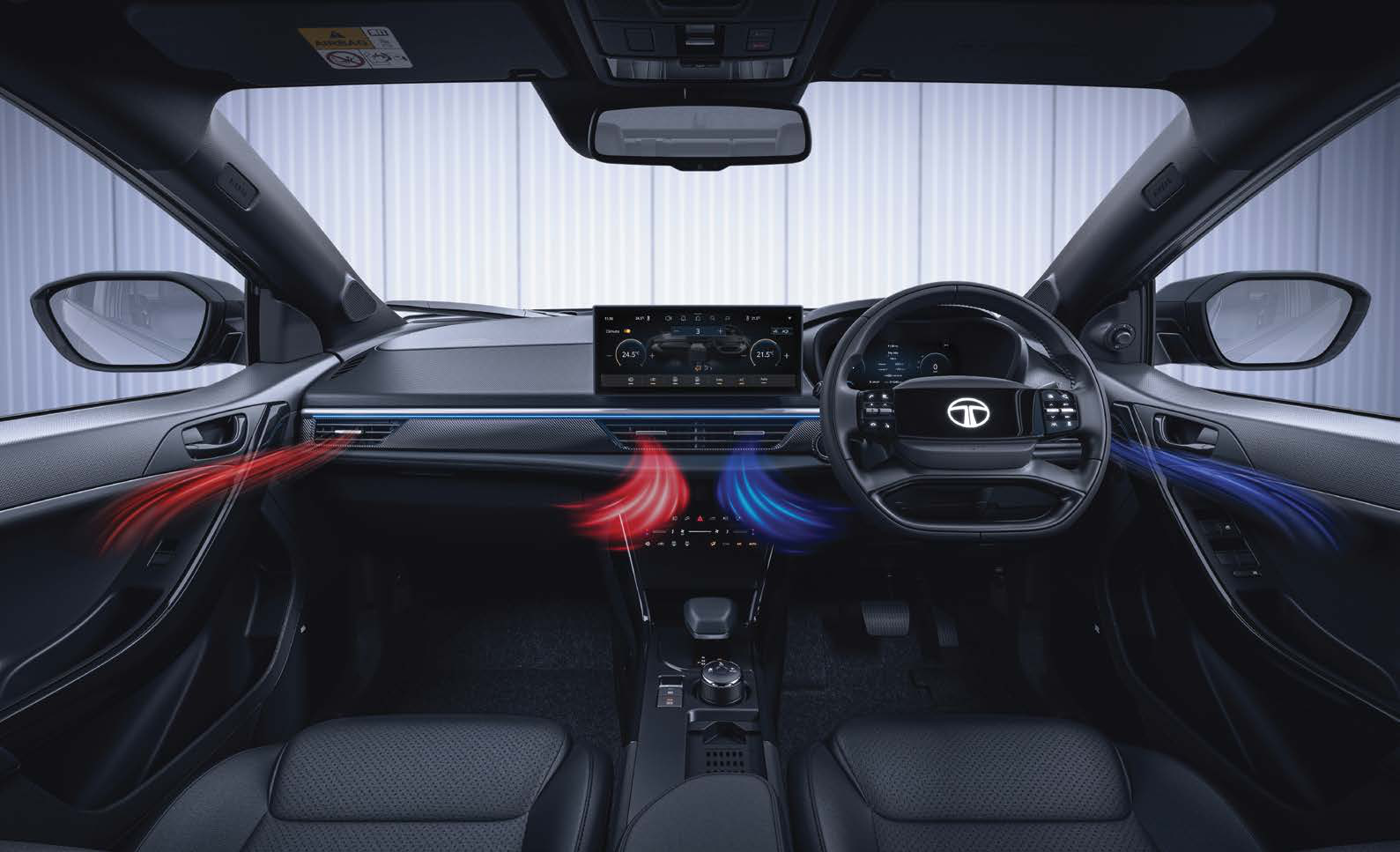 Tata Curvv — Twin Zone Climate Concierge air conditioning with individually controlled temperatures for driver and co-driver.