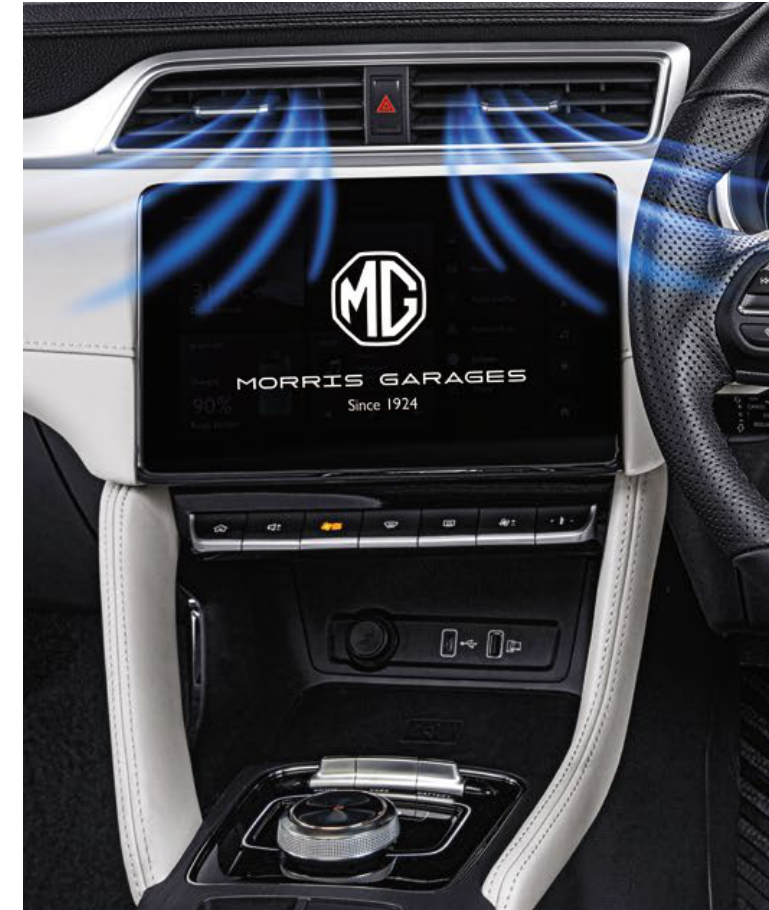 MG ZS EV — PM 2.5 cabin air filtration delivered through the dashboard vents