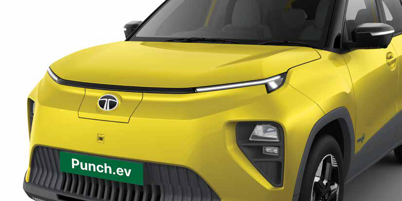 Tata Punch EV — Smart Digital DRLs — a continuous full-width light signature above Smart LED headlamps