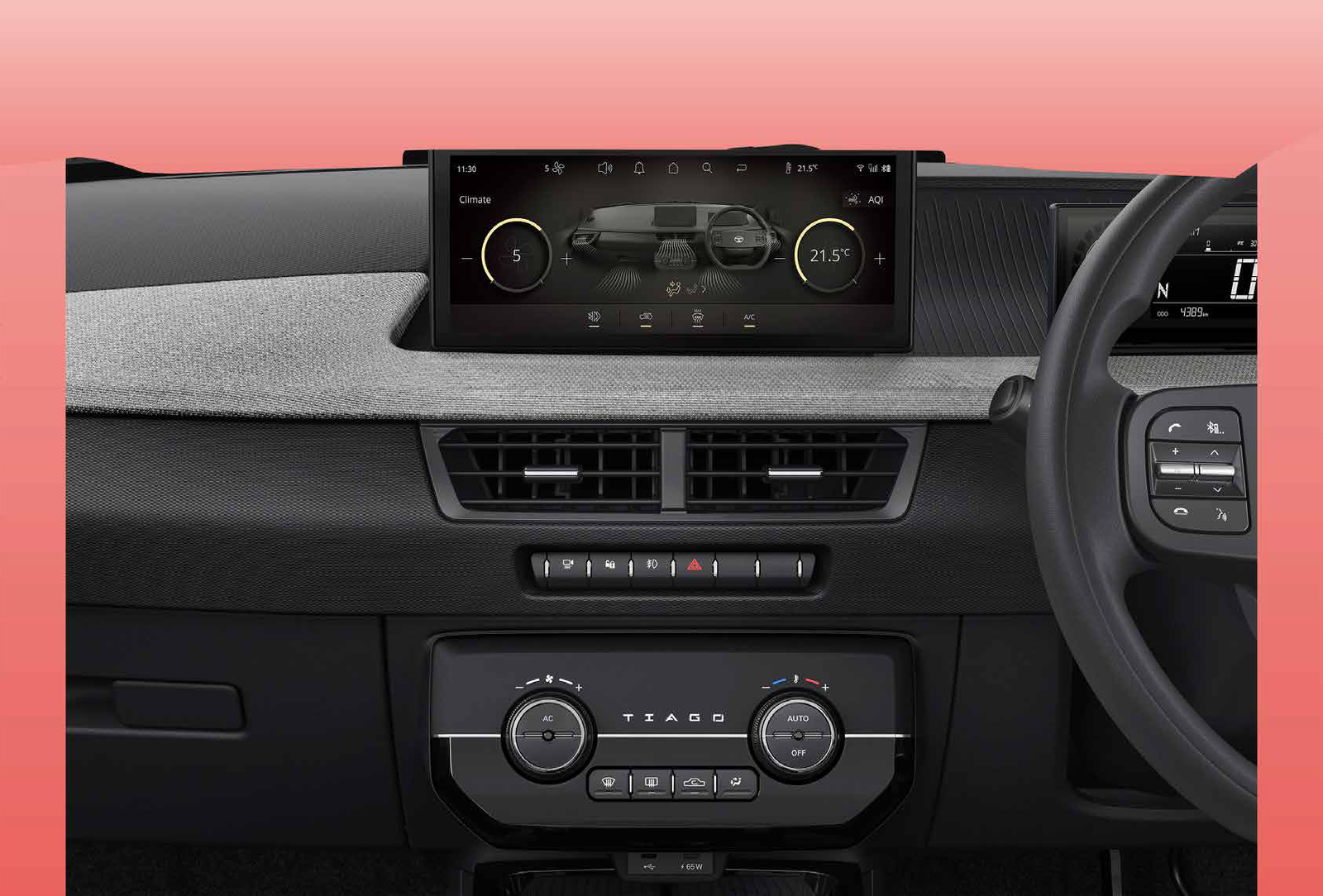 Tata Tiago — Fully automatic temperature control maintains your preferred cabin temperature without manual adjustment