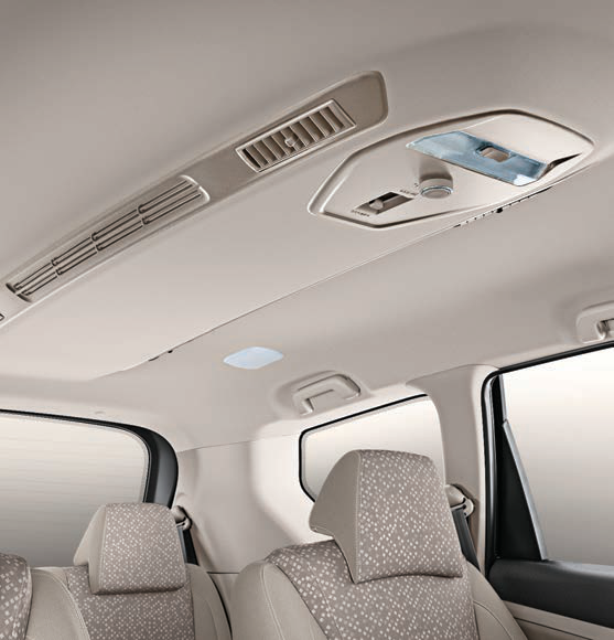 Mahindra Marazzo — Roof-mounted rear AC with diffused Surround Cool vents