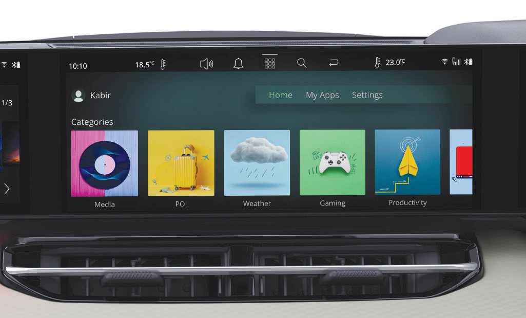 Tata Sierra — Arcade Suite of 28+ curated apps for gaming, streaming and browsing on the central and passenger screens
