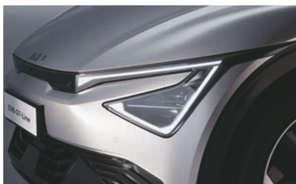 Kia EV6 — LED projection headlamp with the EV6's Star Map signature light bar.