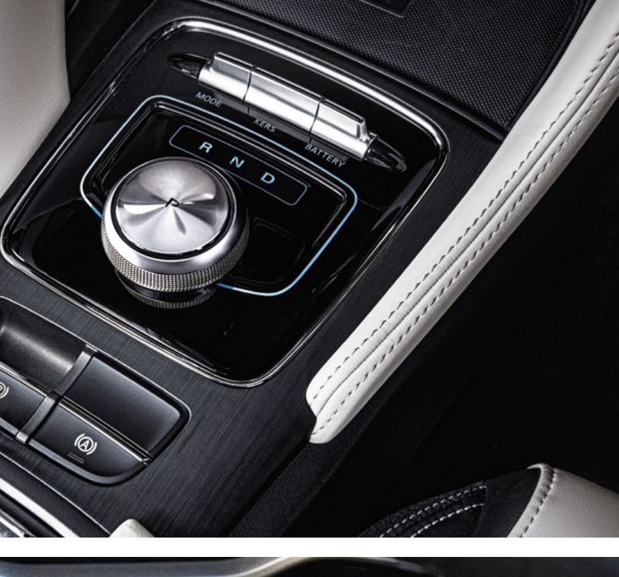 MG ZS EV — Rotary gear selector with Mode, KERS and Battery menu controls