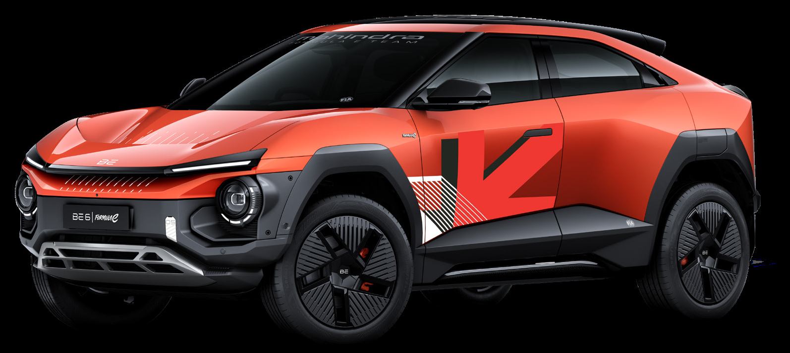 Mahindra BE 6 FE — BE 6 Formula E Edition in Firestorm Orange with race-inspired body graphics