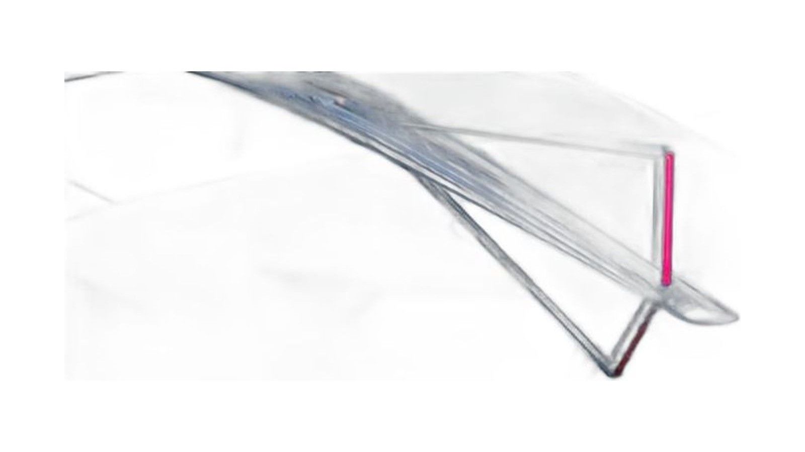 Clear plastic car cover with pink stripe detail on white background.