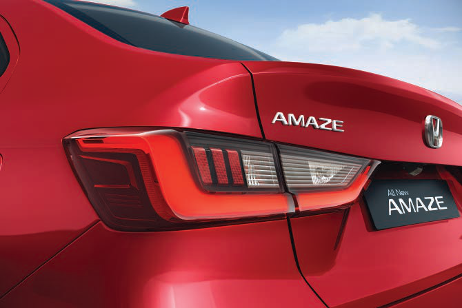 Honda Amaze — Iconic wing-shaped LED tail lamps