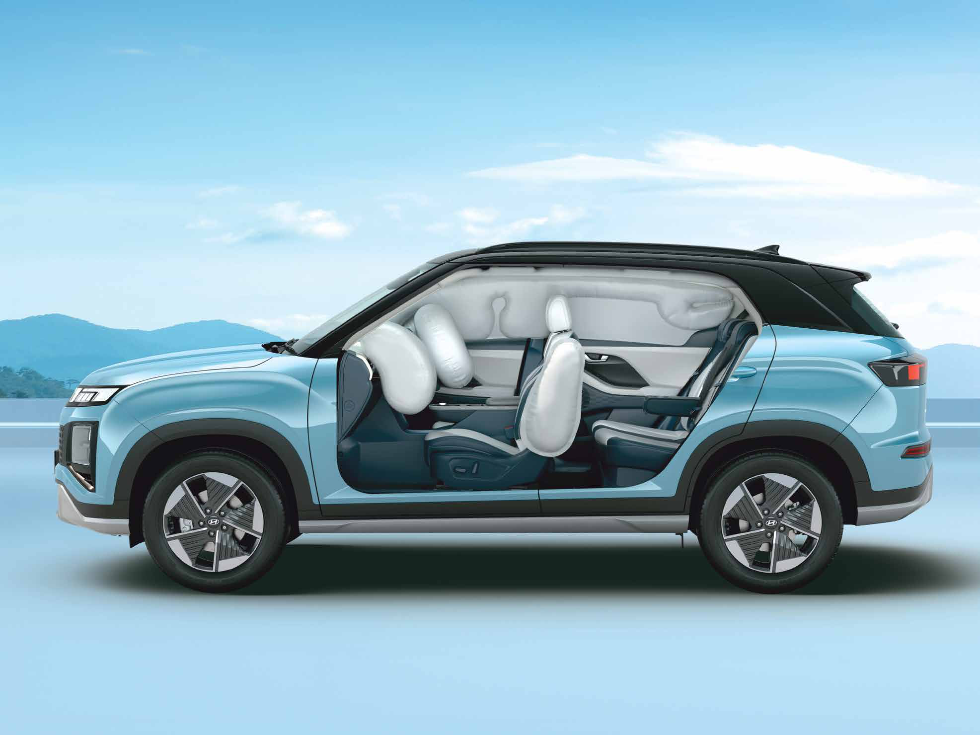 Hyundai Creta Electric — 6 airbags standard, including side and curtain airbags
