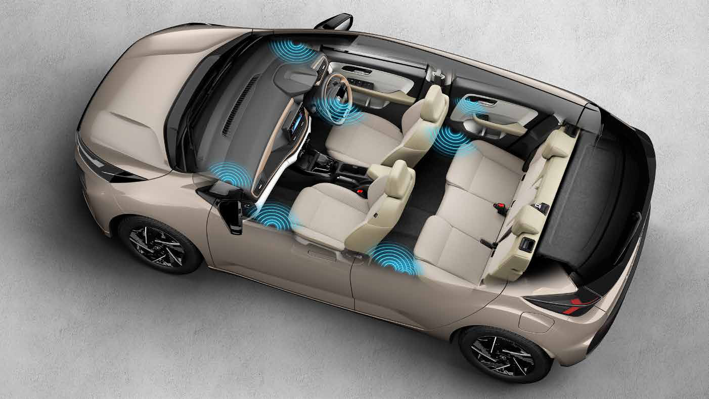 Tata Altroz — AudioWorx audio with 4 speakers and 4 tweeters - positions illustrated in the top-down diagram