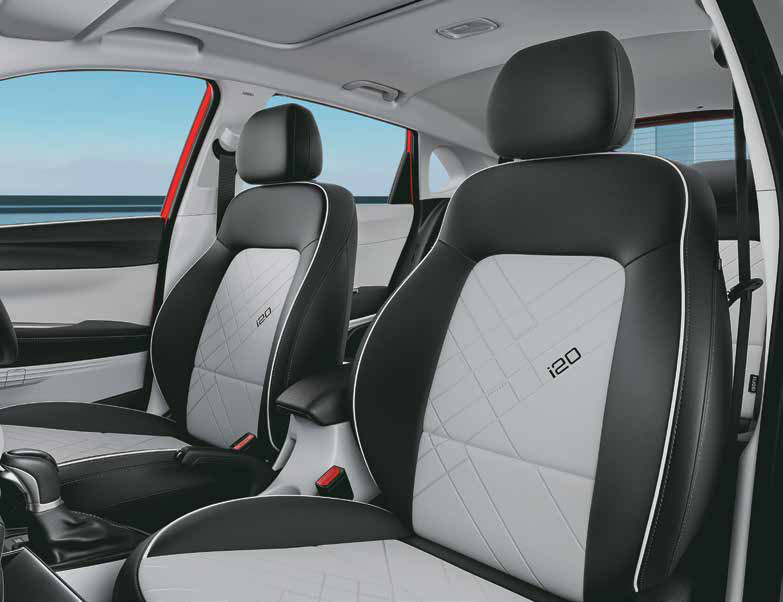 Hyundai i20 — Dual tone seats with i20 branding